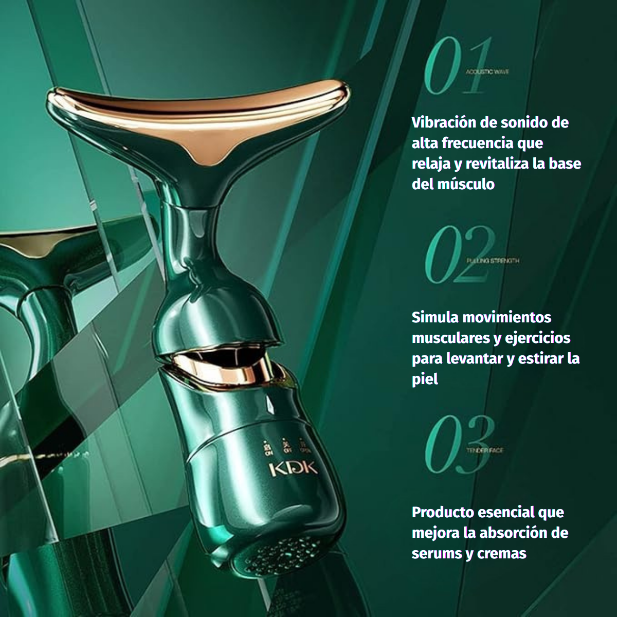 Masajeador Facial 3 en 1 Antipapada y Reafirmante